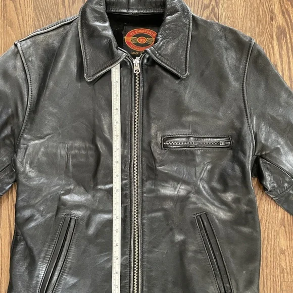 Mens vintage US sheepskin leather jacket